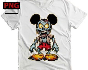 Zombie Mickey Mouse PNG: High-resolution Halloween Clipart