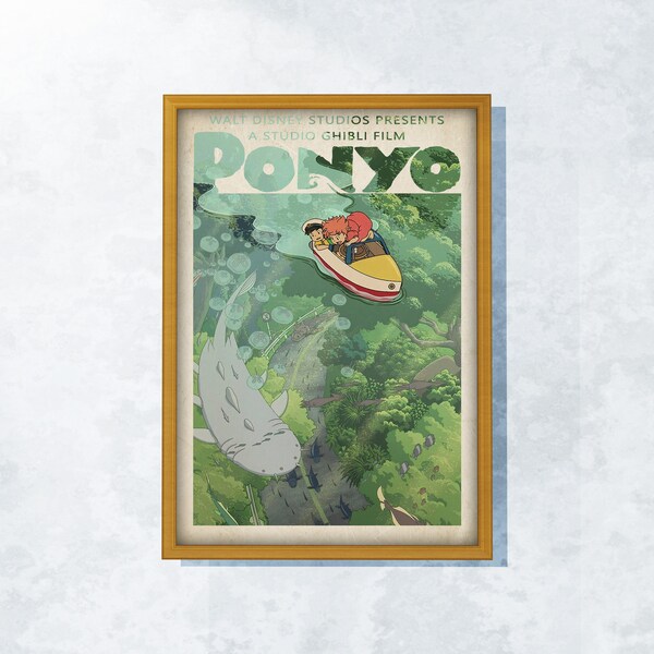 Ponyo Poster, Studio Ghibli Print, Studio Ghibli Poster, Ponyo Print, Wall Art Anime Poster, Hayao Miyazaki Movie, Spirited Away Wall Art