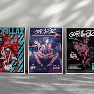 Gorillaz Poster | Set Of 3 Poster | Minimalist Music Poster | Vintage Retro Art Print | Custom Poster | Wall Art Print | Home Decor