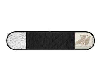 Vintage Angel Illustration Oven Mitts | Quilted Black Pot Holder