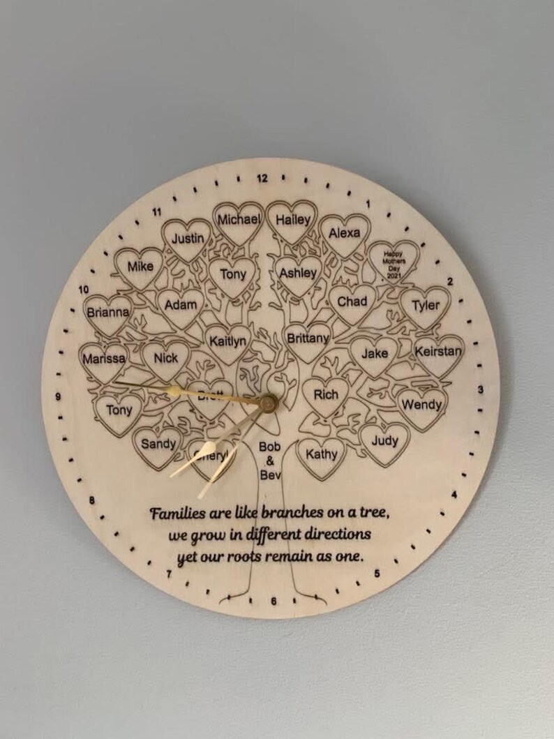 Family Tree Design for Clocks - SVG Cut File for Wall Art and Decor ...