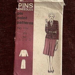 Vintage Pin Point 1980-talsklänningsmönster 1134