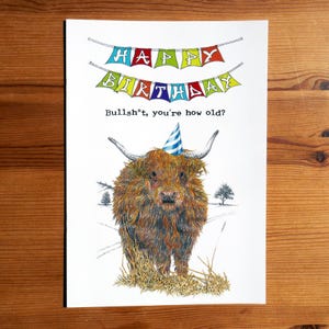 Bullsh*t Stier | Geburtstagskarte Stier | Handgezeichnete Geburtstagskarten | Ursprüngliches Design | Lustige Geburtstagskarten | Tierische Geburtstagskarten