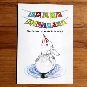 Ente mich | Enten-Geburtstagskarte | Handgezeichnete Geburtstagskarten | Ursprüngliches Design | Lustige Geburtstagskarten | Tierische Geburtstagskarten