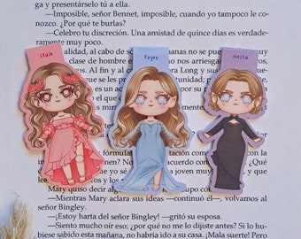 Feyre, Elain y Nesta Archeron | ACOTAR | Sarah J. Maas | Marcapáginas magnético | Regalo para amantes de los libros