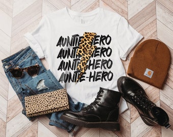 Auntie-Hero Shirt, Auntie Shirt, Cool Aunts Club, Aunt T-Shirt, Gift for Aunts, Auntie Gift, Aunt Leopard Print, Best Aunt, Favorite Aunt