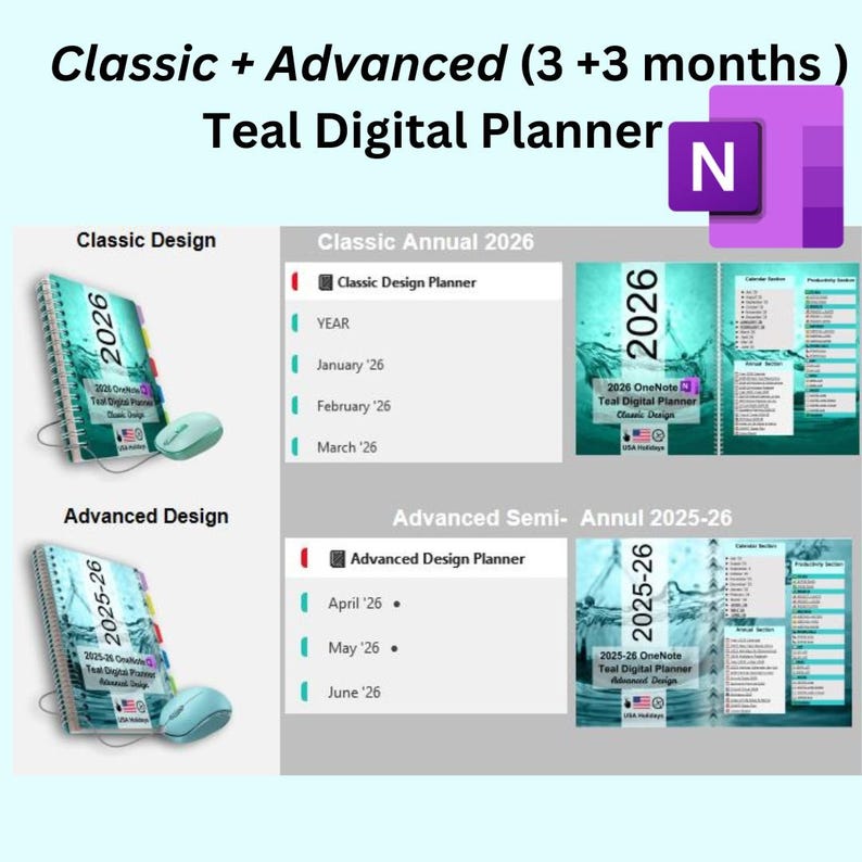 Planner Advanced 2026 Onenote Trial Planner – 2-in-1 Classic, Advanced Design ...