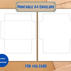Printable Envelope for 4x6 Card, A4 Envelope - Etsy