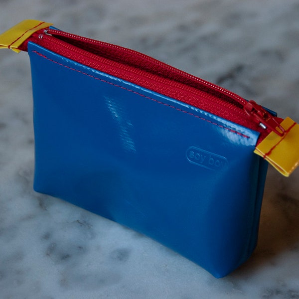 Porte-monnaie zip bleu/rouge/jaune