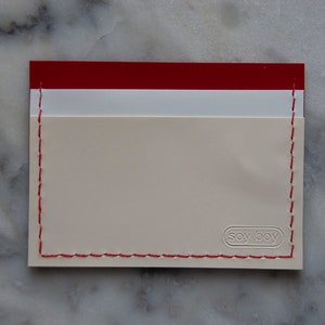 Porte-cartes rouge/beige/blanc