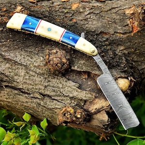 Handmade Damascus Steel Straight Razor – Premium Custom Shaving Razor, Professional Barber Tool, Luxury Grooming Blade, Groomsman Gift him