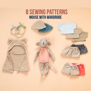 Mouse Doll with Summer Wardrobe | Sewing Pattern PDF + Video