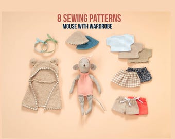 Mouse Doll with Summer Wardrobe | Sewing Pattern PDF + Video