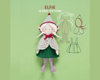 Elf Sewing Pattern PDF: 10" Cloth Doll DIY with Video