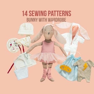 Bunny Rabbit Doll with Playful Costumes | Sewing Pattern PDF + Video