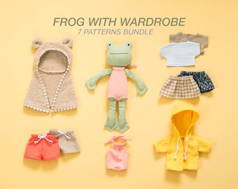 Frog Doll With Wardrobe 7 Sewing Patterns PDF + Video Tutorial
