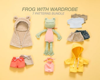 Frog Doll With Wardrobe 7 Sewing Patterns PDF + Video Tutorial