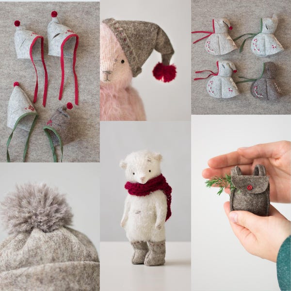 Teddy Bear With Miniature Wardrobe PDF Sewing Patterns + Video Tutorial