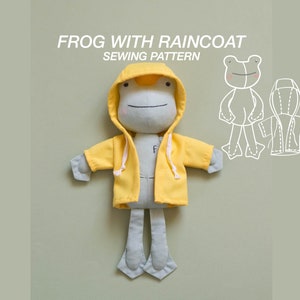 DIY Frog Plush with Raincoat – Sewing Pattern PDF + Step-by-Step Video Tutorial