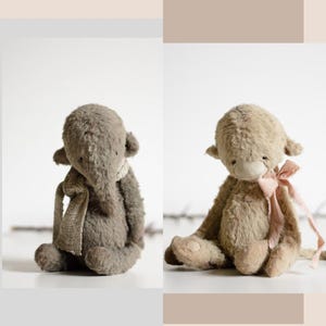 Elephant and Monkey Sewing Pattern: 6" Jointed Plush Animals (PDF)