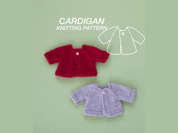 Cardigan Doll Clothes Knitting Pattern PDF