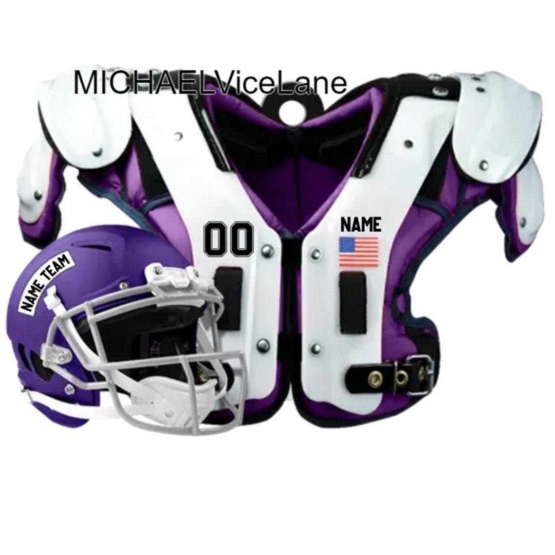 American Football Shoulder Pads Helmet Personalized Ornament Gift for Football Player Football