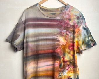 Ice Dye/Tie Dye Shirt Crunch and Gravity Muster Orange Rot Schwarz Farben