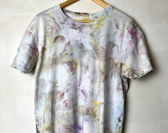 Ice Dye/Tie Dye (Batik) Eis Blau und Anthrazit Grau Shirt