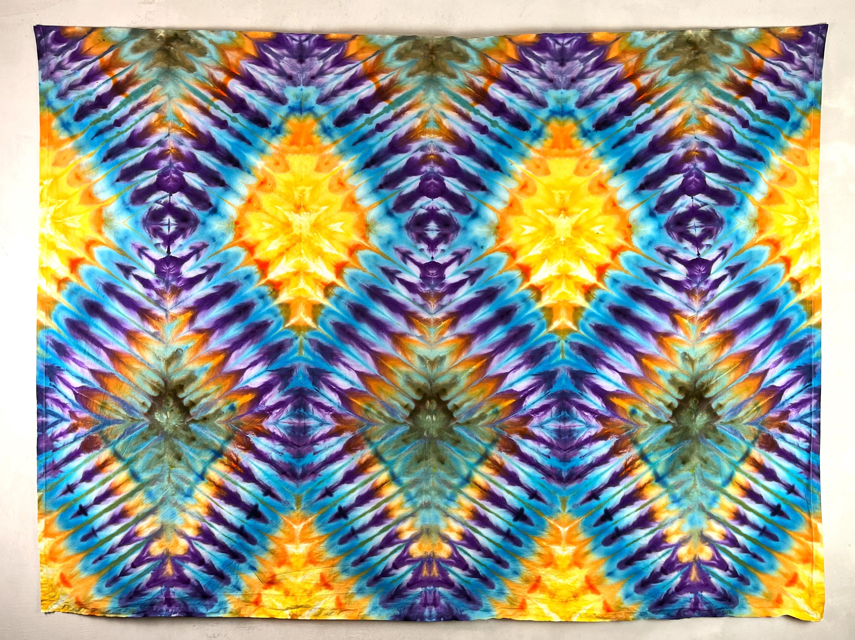 Ice dyed Mandala Tapestry 150 X 200 Cm Pink Blue Green Etsy Canada