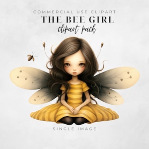 La ragazza delle api, Immagine singola, PNG trasparente, Clipart, Bambole di carta, Diario spazzatura, Download istantaneo, Inviti, Api, Licenza commerciale
