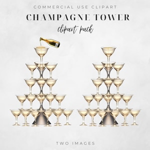 Tour à champagne Clipart, PNG Transparent, faire-part de mariage, téléchargement immédiat, Clipart Champagne, clipart célébration, tour à champagne PNG