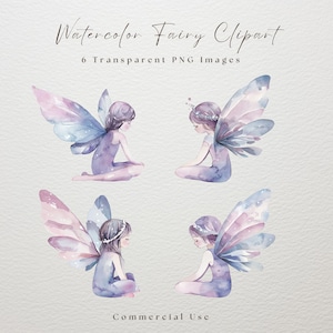 Watercolor Fairy Clipart, Transparent PNG, Instant Download, Fairy Clipart, Whimsical Clipart, Fairy Invitation, Magical PNG, Fairy Birthday