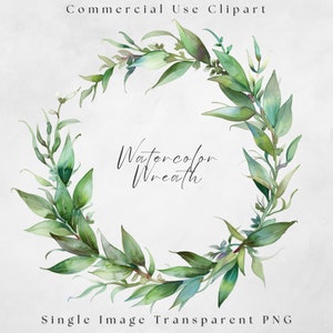 Clipart ghirlanda dell'acquerello, immagine singola, PNG trasparente, ghirlanda floreale, download istantaneo, clipart invito matrimonio, ghirlanda di fiori selvatici PNG