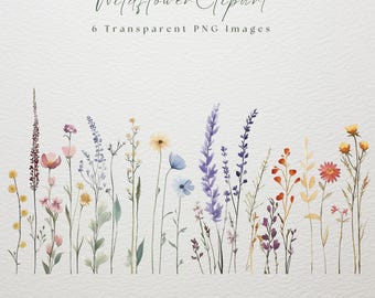 Aquarell Wildblumen Clipart, Aquarell Wildblumen Rahmen, Wildblumen PNG, Aquarell Blumen, Hochzeit Clipart, Blumenrahmen Clipart