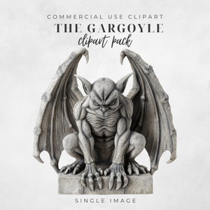 Gargoyle Clipart, Single Image Clipart, Transparent PNG, Junk Journal, Instant Download, Gargoyle Statue Clipart, Gothic Clipart, Gothic PNG