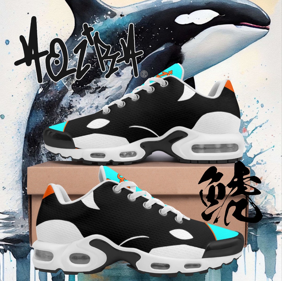 Orca Killer Whale Print Pattern Black Sneaker Shoes For Men Women