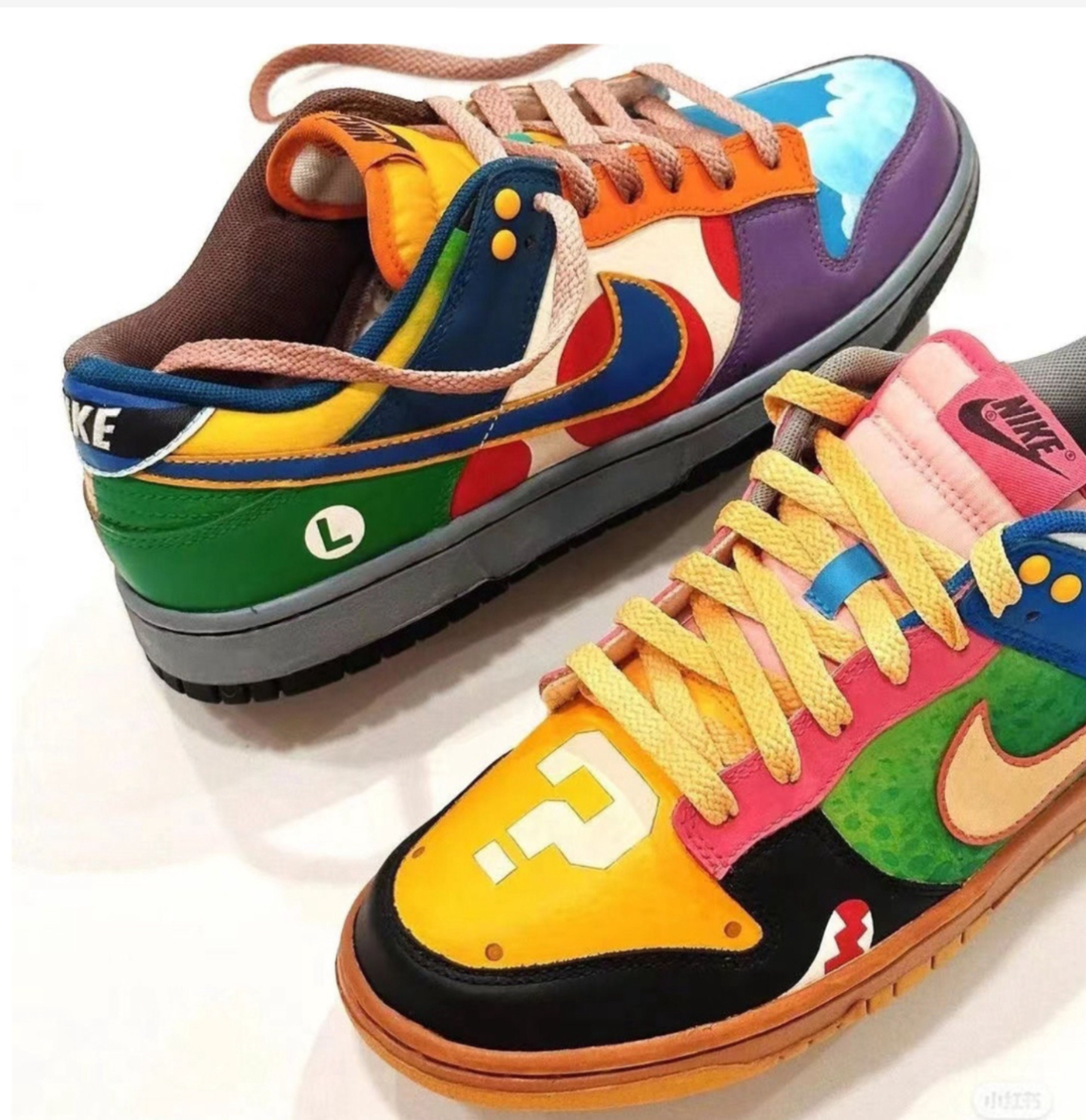 Custom super paper mario nike dunks deals