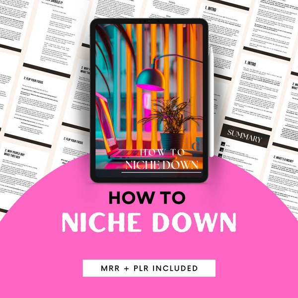 How to Niche Down Guidebook, Workbook on How to Find Your Profitable Niche, Business Guide, Marketing on Etsy Shopify, Digital Product, PLR