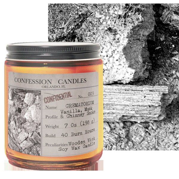 Crematorium Candle | True Crime Candle | Criminal Candle | Killer Candles | Mystery Scented Soy Wax Blend Candle | Confession Candles