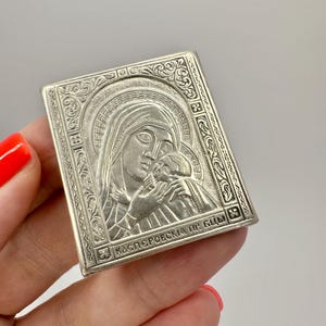 Antique icon made of 84 silver/19th century