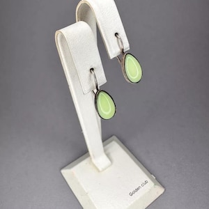 Vintage 875 Silver Drop Earrings: USSR Jewelry, Natural Stone