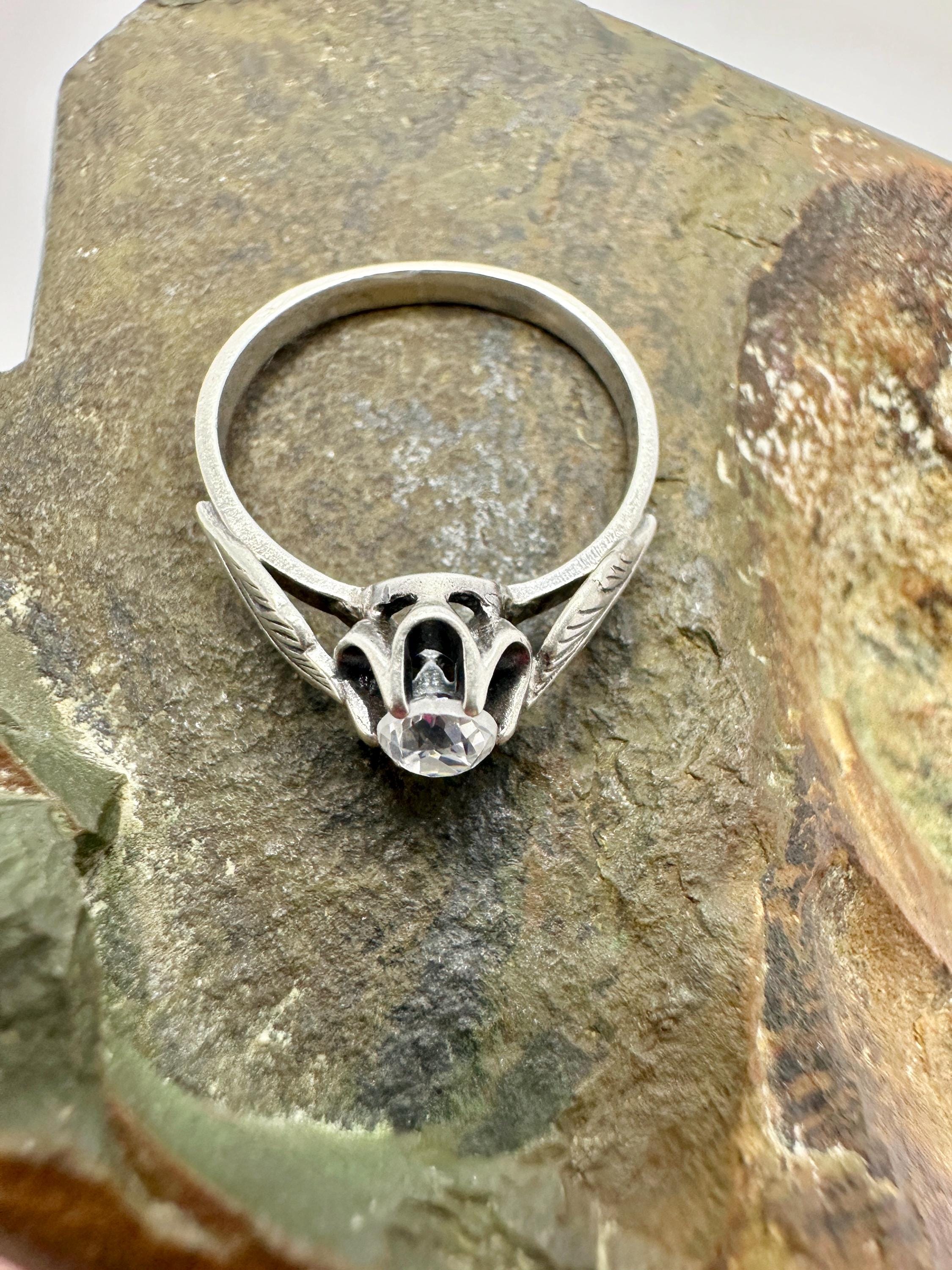 Bague Chevalière Vintage En Argent Massif 925 URSS - Taille 54 - Style Sobre Et élégant - Occasion