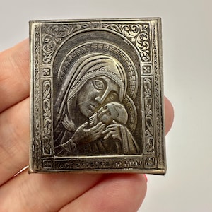 Antique icon made of 84 silver/19th century