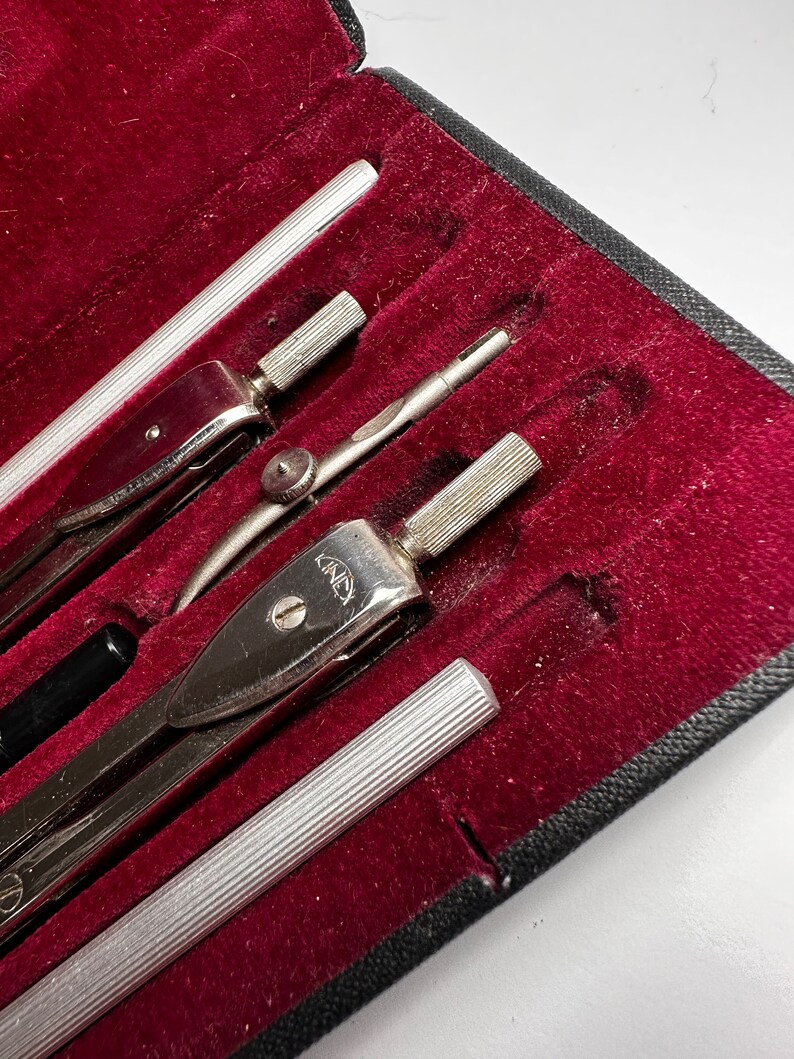 Vintage Soviet Drawing Tools Set Drawing Brass Box USSR 60s Rare Tool ...