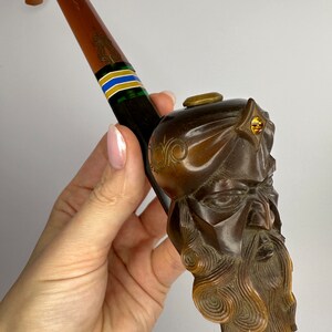 Vintage Smoking Pipe big. Handmade Prison Mouthpiece USSR ITK