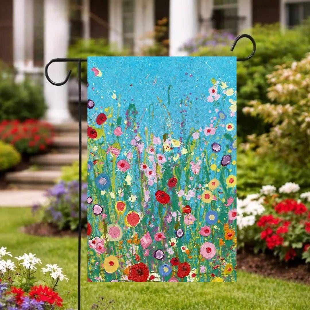 Large Spring Flags Colorful Floral Garden Flag Double Sided, Spring Welcome Flower Yard ...