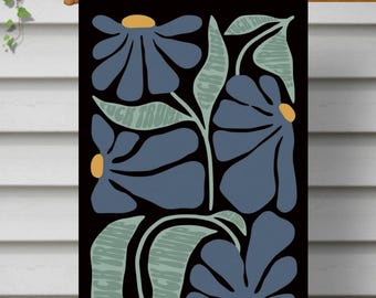 Bandera de jardín sutil anti-Trump, bandera de protesta floral, bandera de margarita FDT, decoración botánica para el jardín, pancarta feminista para exteriores con mensaje oculto.