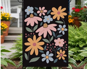 Bandera de jardín sutilmente anti-Trump, pancarta floral primaveral con mensaje oculto para el patio, decoración exterior para resistir a Trump, bandera política de activistas progresistas.