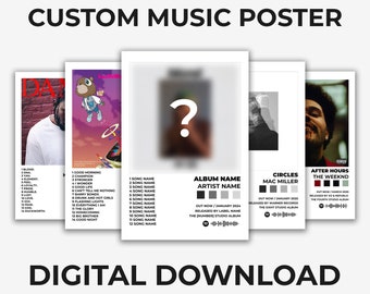 Musik Album Poster - Wählen Sie Ihr eigenes Album Poster | Benutzerdefinierte Album Cover | Individuelles Digitales Musik Poster | Individuelles Musik Poster | Album Art Cover