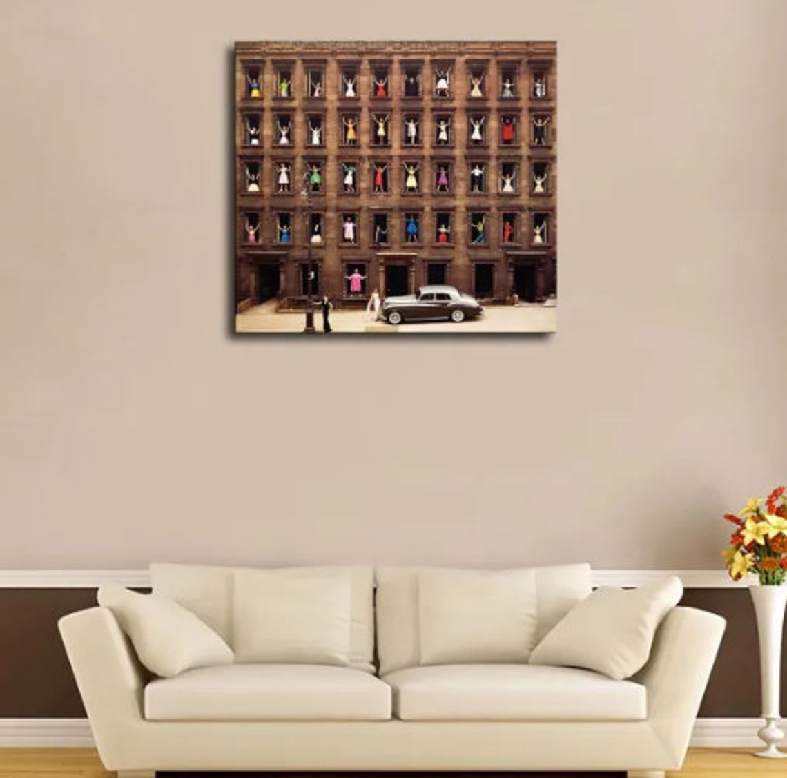 Ormond gigli girls in the windows print on canvas home decor art no